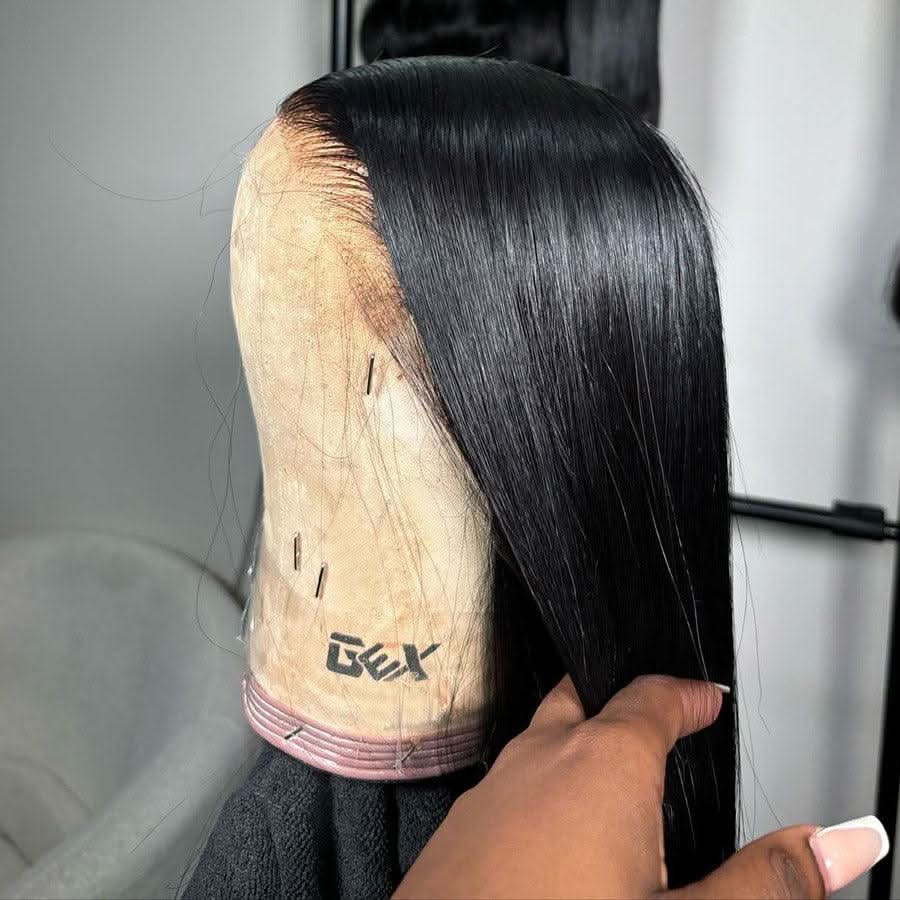 WOWANGEL Jet Black 13X6 HD Lace Full Frontal Wig Straight Clean Hairline - Image 5