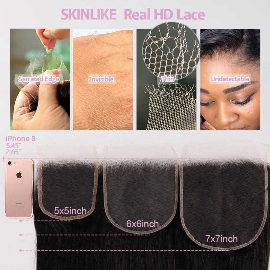 Lace Closure Only, 6x6 Skinlike Real HD Lace Closure Only, HD Lace Piece - Image 5