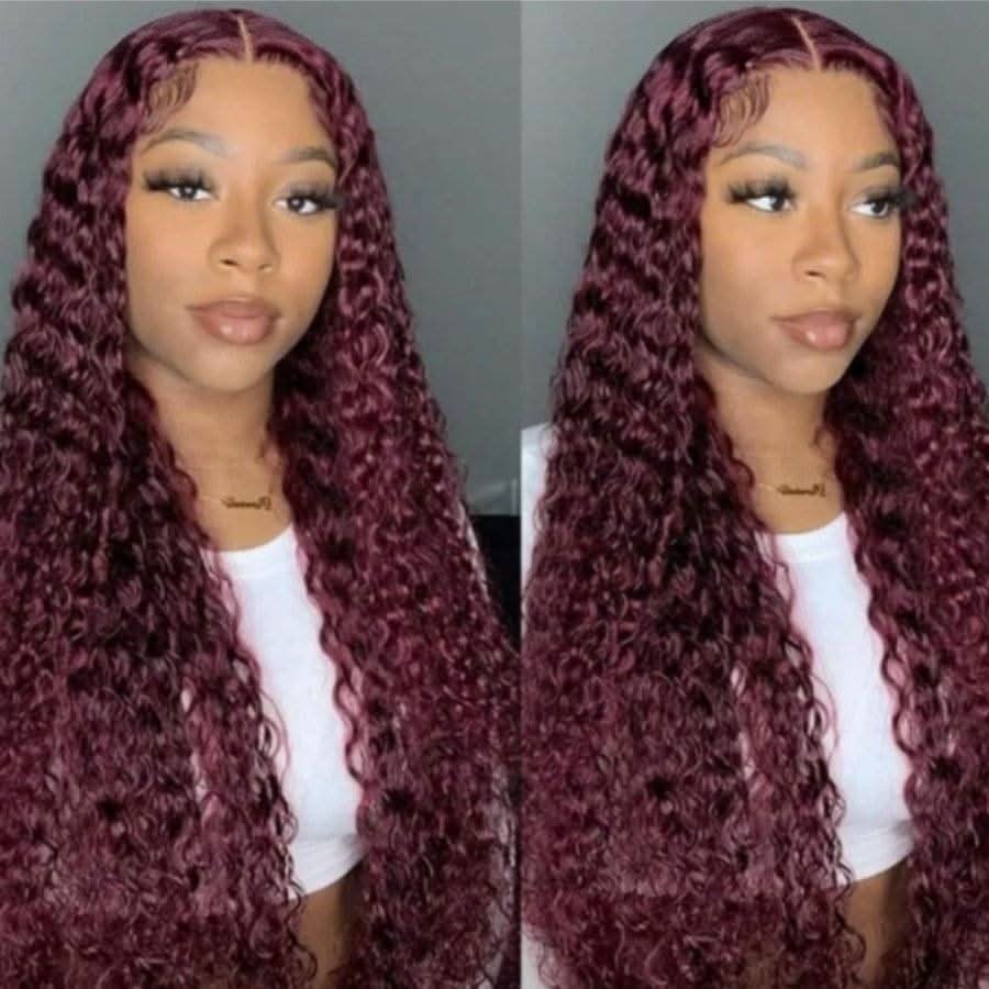 USA Shipping | 99J Burgundy 5X5 HD Lace Closure Wig - Image 3
