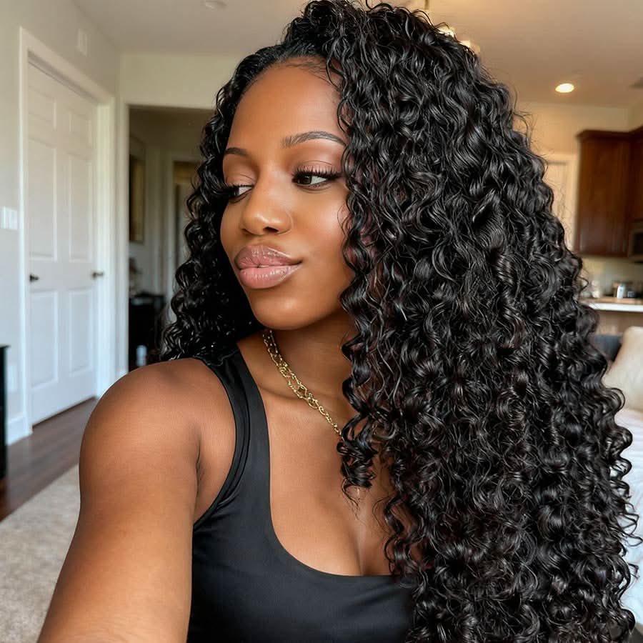 WOWANGEL Burmese Curl 7X6 Drawstring Glueless Wigs Wear to Go HD Lace Wigs - Image 4