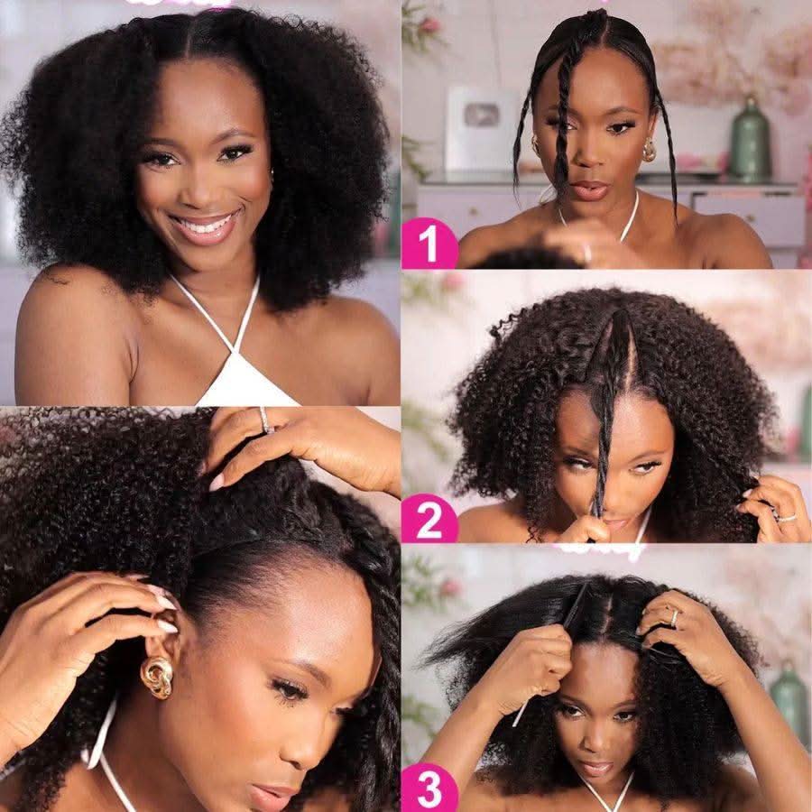WOWANGEL Burmese Curl V Part Wigs Beginner Friendly Glueless U Part Wigs - Image 4