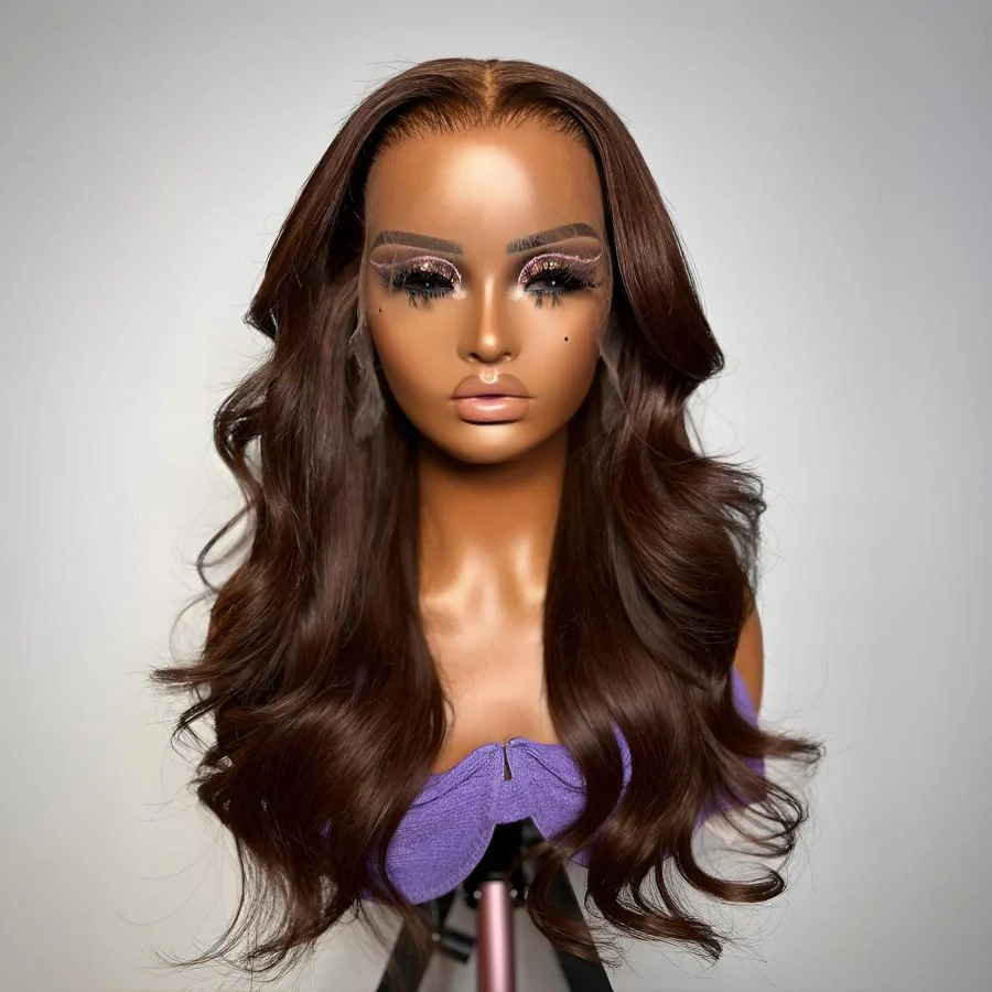 UK Shipping | Chestnut Brown 13X6 Skinlike Real HD Lace Front Wigs 250% Density - Image 4