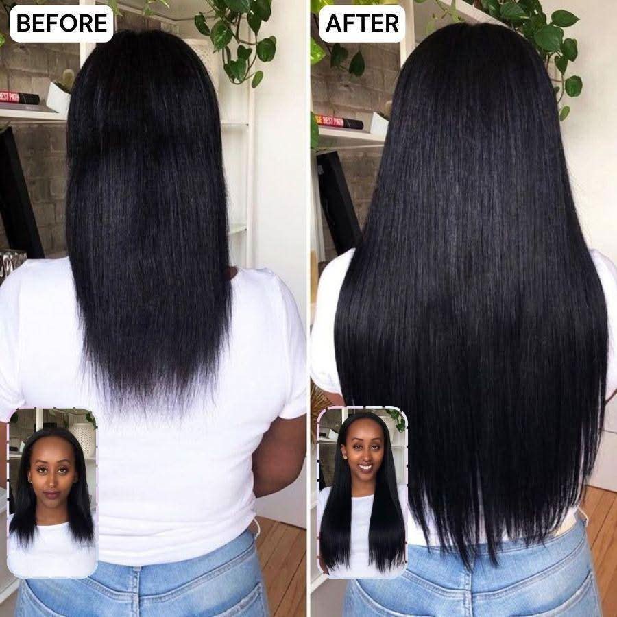 USA Shipping | Straight Classic Lace Weft Clip Ins Hair Extensions - Image 5