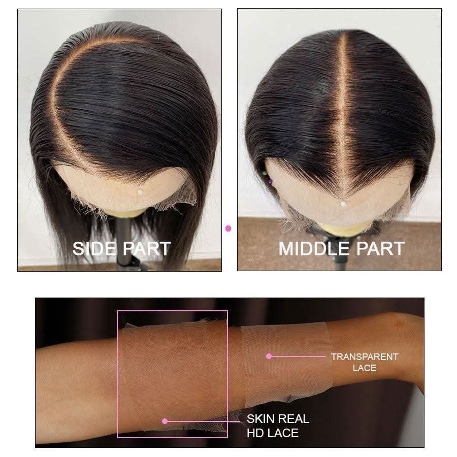 WOWANGEL Brown Highlight HD Lace 13X6 Full Frontal Wig Pre Plucked Hairline - Image 8