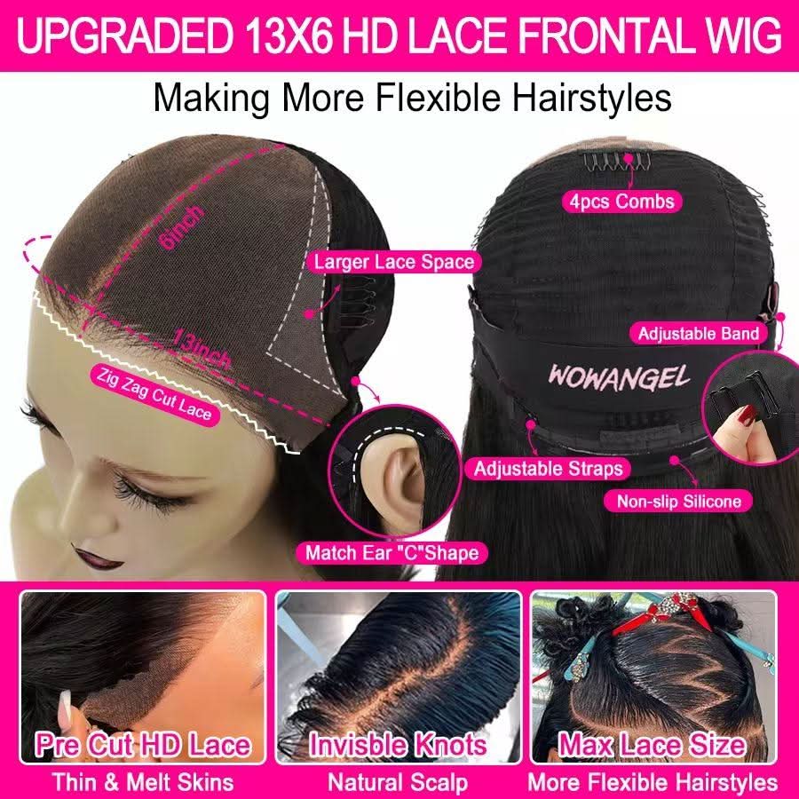 WOWANGEL Pre Everything 99J Burgundy 13X6 Lace Front Wigs Pre Max Wig - Image 4