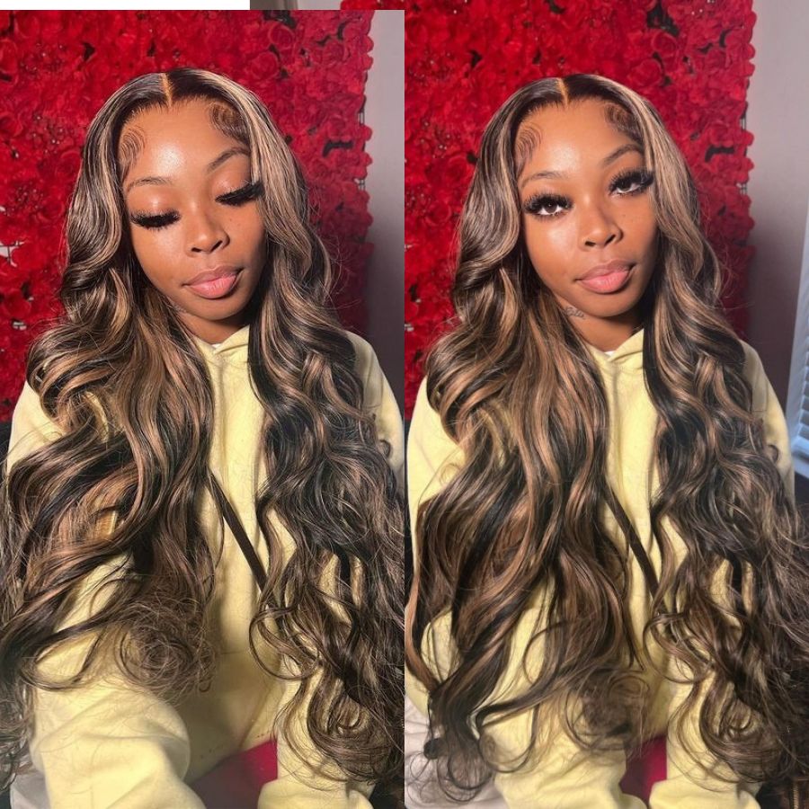 WOWANGEL Honey Blonde Highlight 5X5 HD Lace Closure Wig Wear to Go Glueless - Image 3