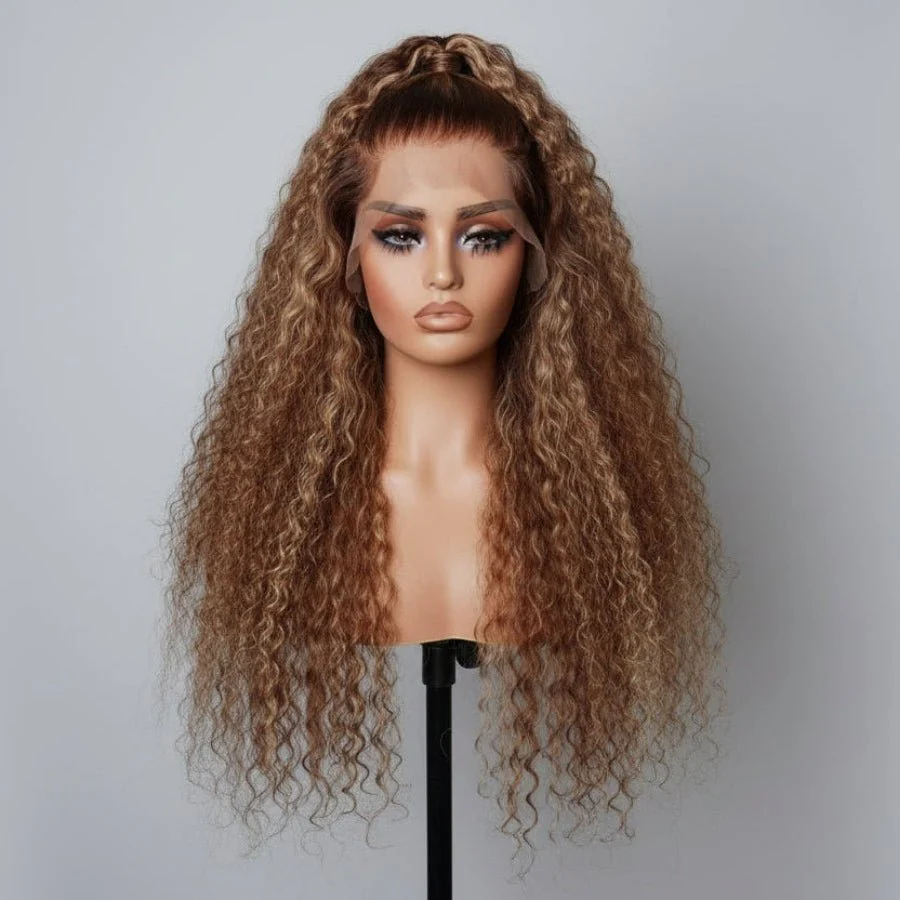 WOWANGEL P4/27 Highlight 13x6 Skinlike Real HD Lace Front Wig Curly Hair - Image 3