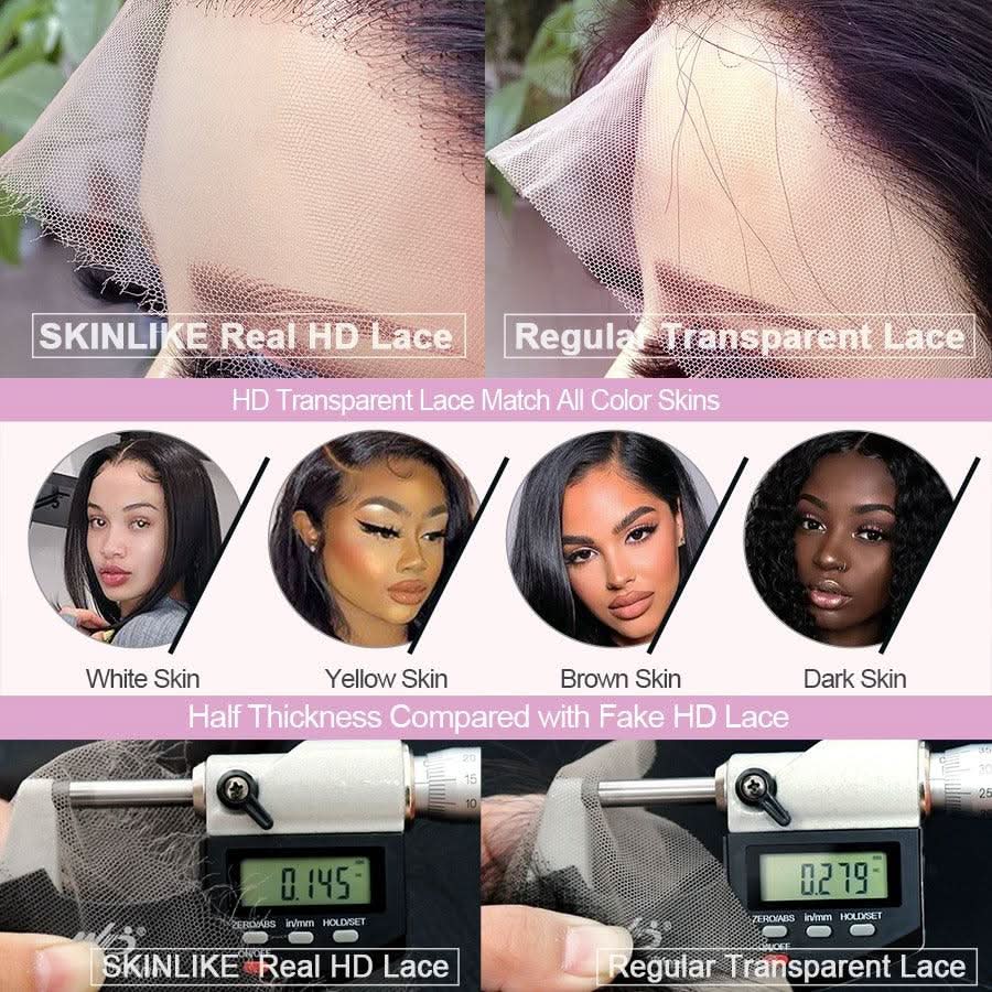WOWANGEL Skinlike Real HD Full Lace Wig Kinky Straight Clean Hairline - Image 3