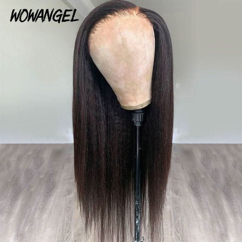 WOWANGEL Skinlike Real HD Full Lace Wig Kinky Straight Clean Hairline - Image 6