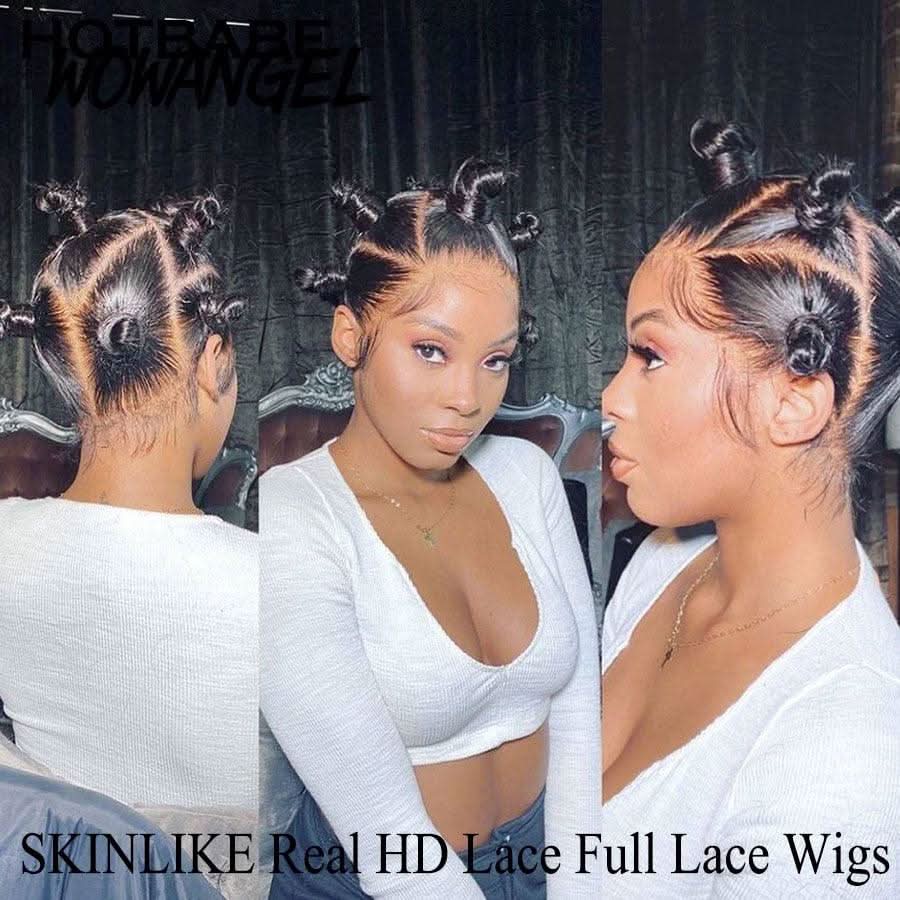 WOWANGEL Skinlike Real HD Full Lace Wig Straight Pre Plucked Clean Hairline - Image 5