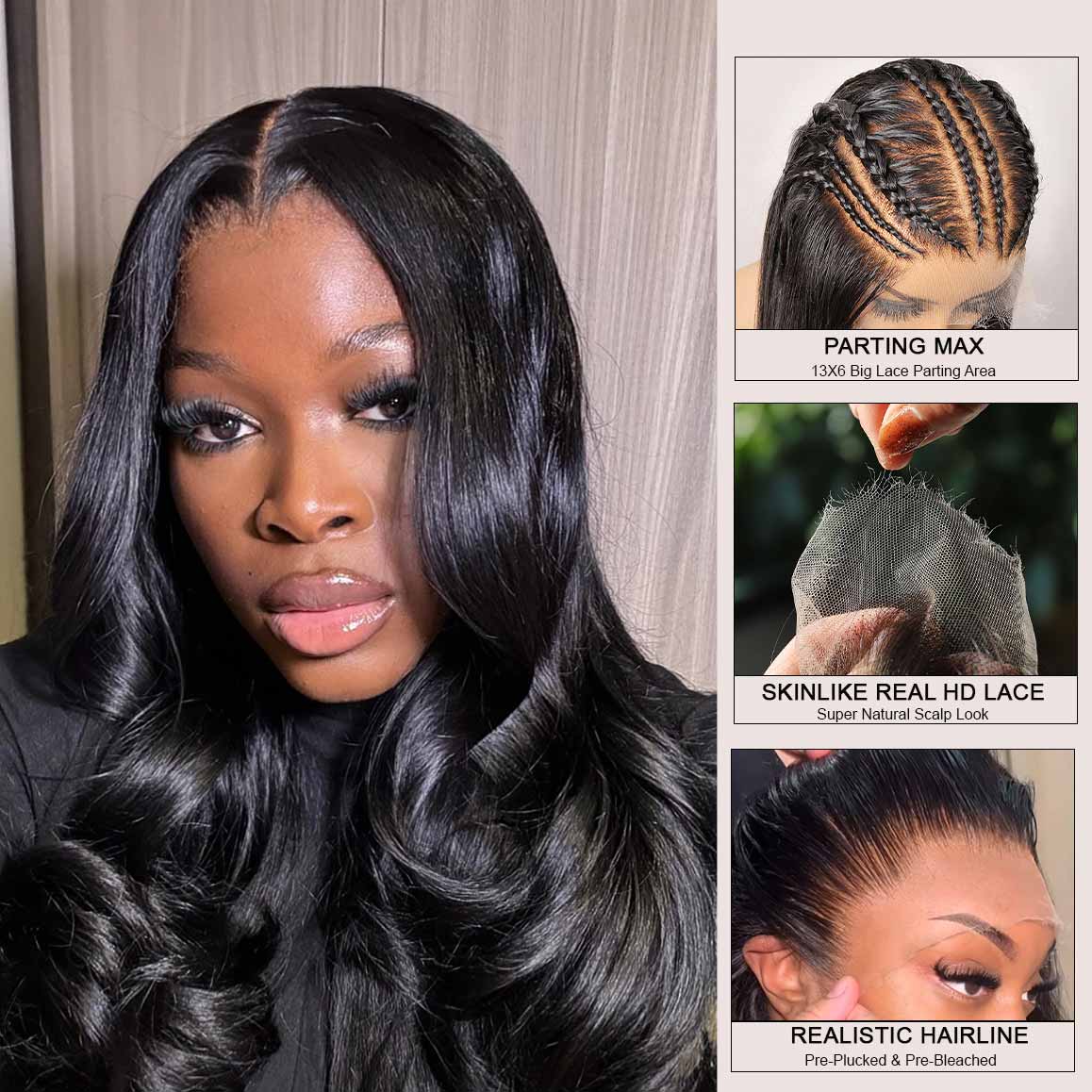 WOWANGEL Skinlike Real HD Lace 13X6 Full Frontal Wig Body Wave Pre Plucked - Image 6