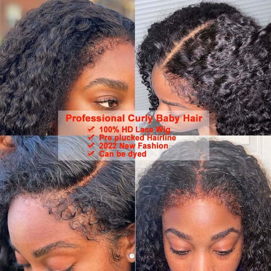 WOWANGEL 4C Edges 360 Invisible Strap HD Lace Wig Kinky Straight - Image 6