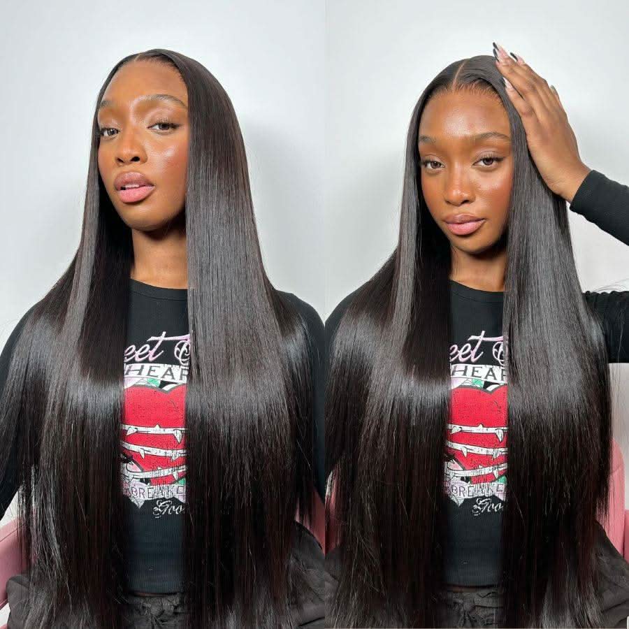 WOWANGEL Straight 13X6 HD Lace Full Frontal Wigs Premium Raw Hair - Image 4