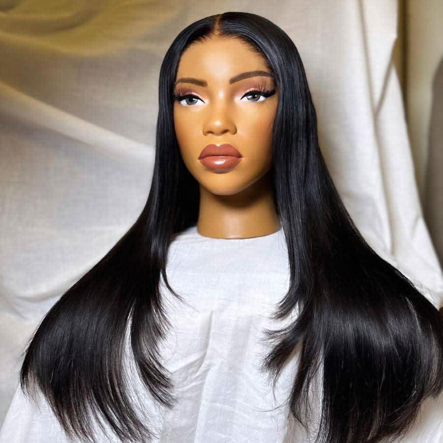 WOWANGEL Wear to Go Jet Black 5X5 HD Lace Closure Wigs Straight Glueless Wig - Image 5